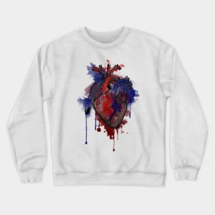 Digital Anatomical Watercolor Heart (Black Version) Crewneck Sweatshirt